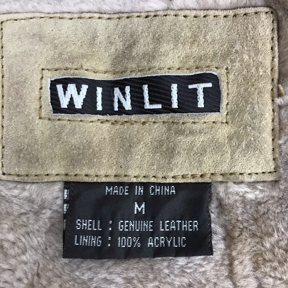 Vintage Trendy Winlit Tan Suede Faux Fur Lined Jacket Size Medium - Picture 8 of 16